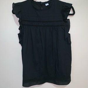 NWOT Old Navy Black Crochet/Ruffle Sleeve Tank SzS